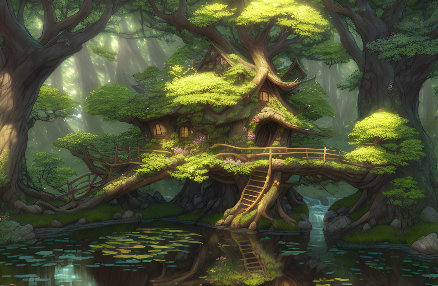 Poster Bonsaï Treehouse toile grand format pour masquer mur vide - 4