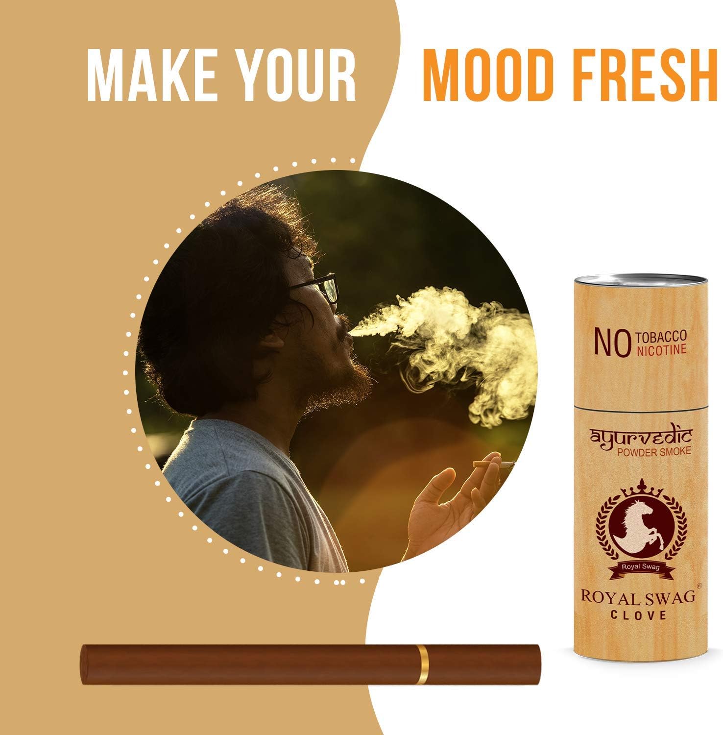 ROYAL SWAG Ayurvedic & Herbal Cigarette, Fruta and Clove Flavour (50 Stick Each) Smoke for Relieve Stress Product Nicotine Free & Tobacco Free Cigarettes Helps in Quit Smoking - (Pack of 100 Stick) : Health & Household