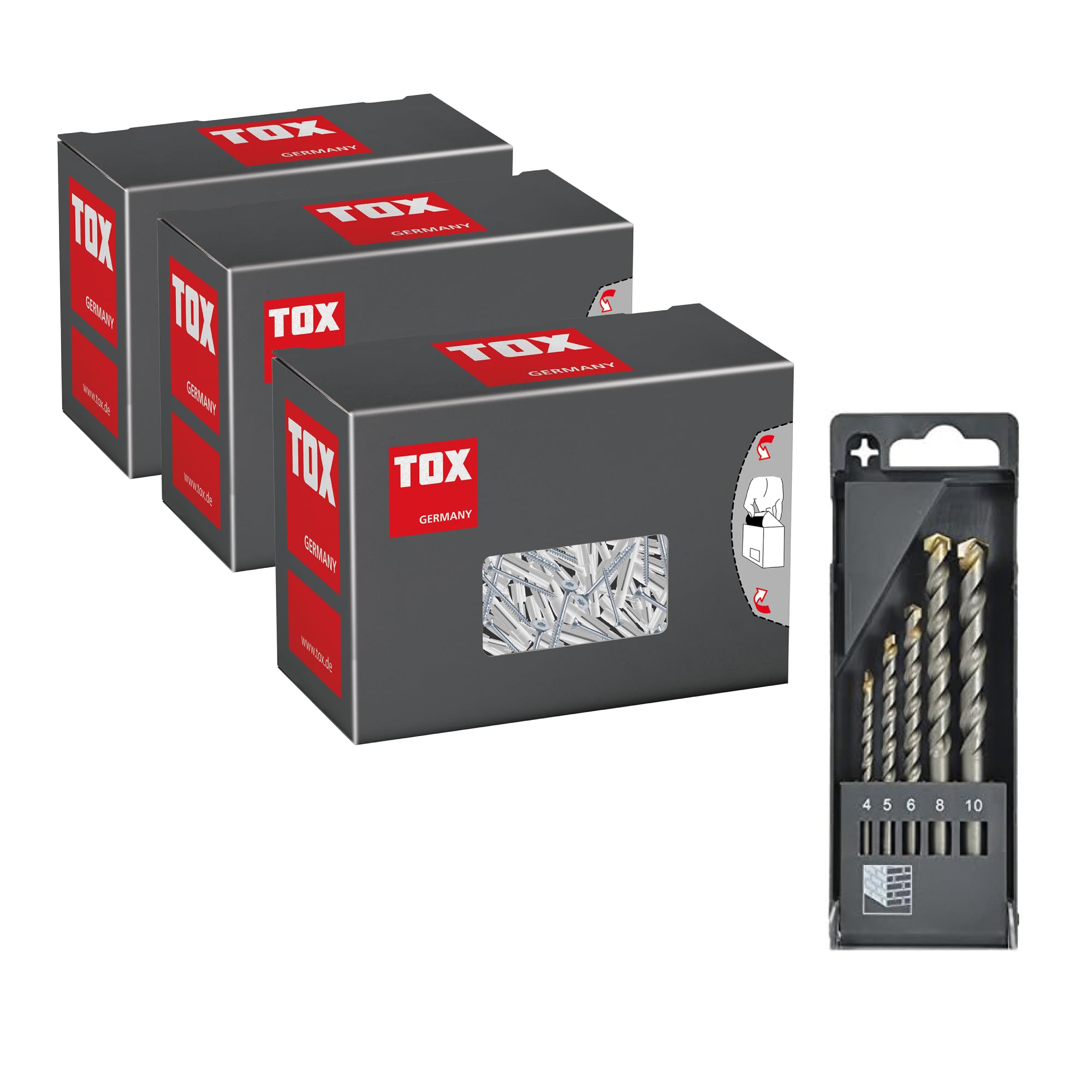Fixation murale instable ? Solution Set TRIKA TOX avec vis et foret inclus