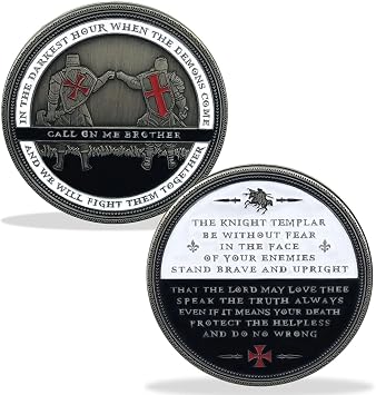 Put on Armor of God Challenge Coin Knights Templar Oath Challenge Coin