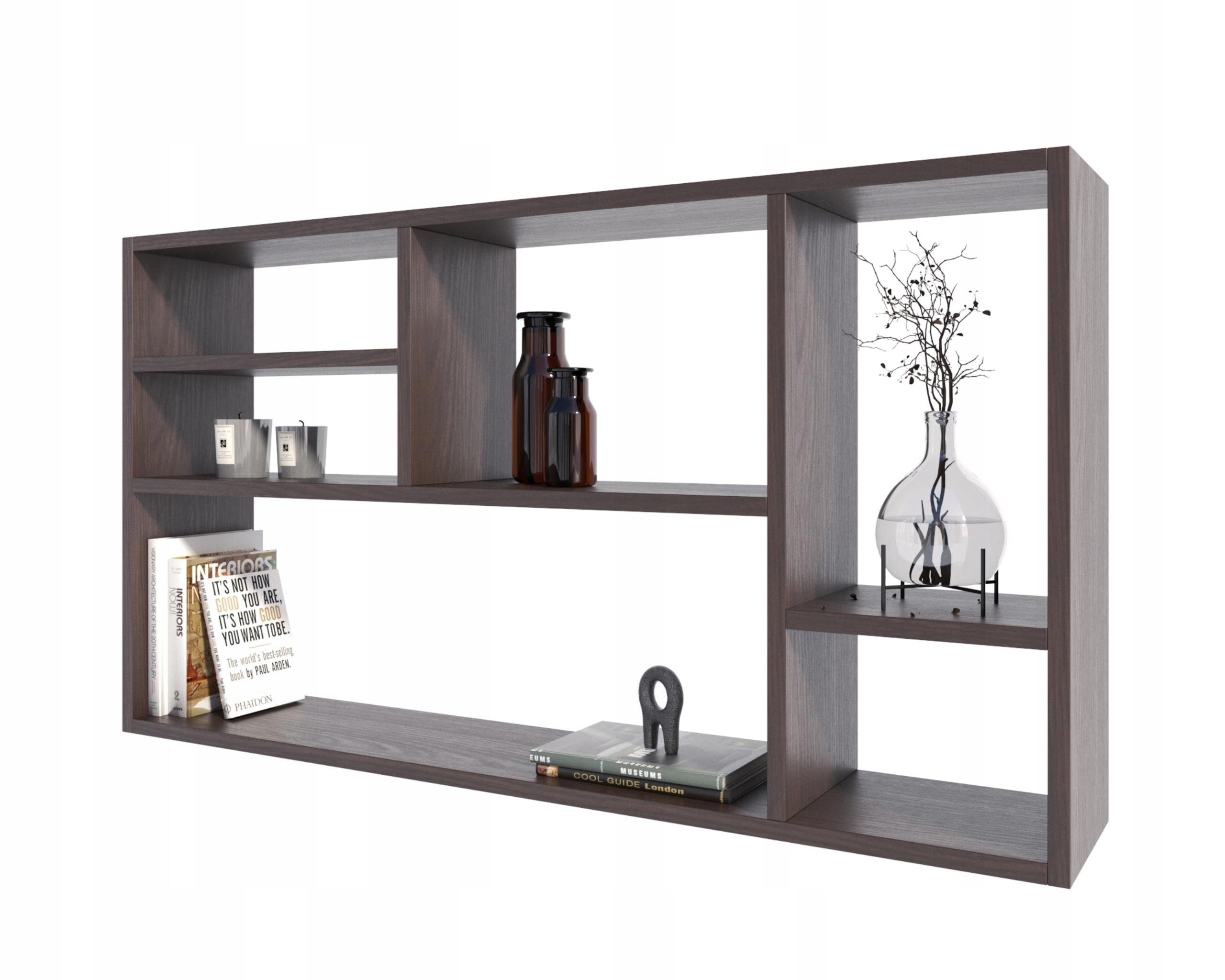 MATKAM Wandregal Milano für Bücher und Dekorationen, Stilvolles Hängeregal für Ihr Zuhause (Wenge)