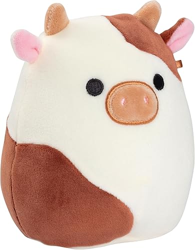 Miniatura 2 de Squishmallows Ronnie The Brown Cow Plush de 5 pulgadas, oficial Kellytoy - Mini juguete coleccionable de vaca suave y blando - Añádelo a tu
