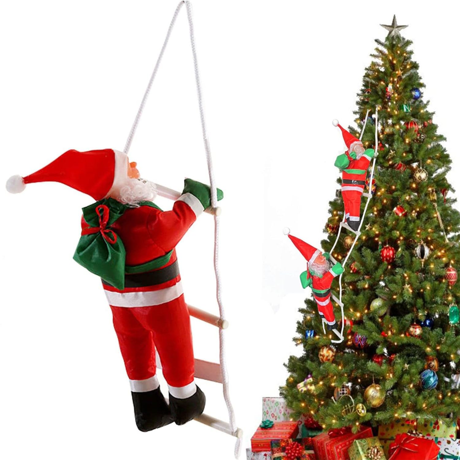 Amazon.com: Climbing Santa Claus on Rope Ladder Christmas Tree