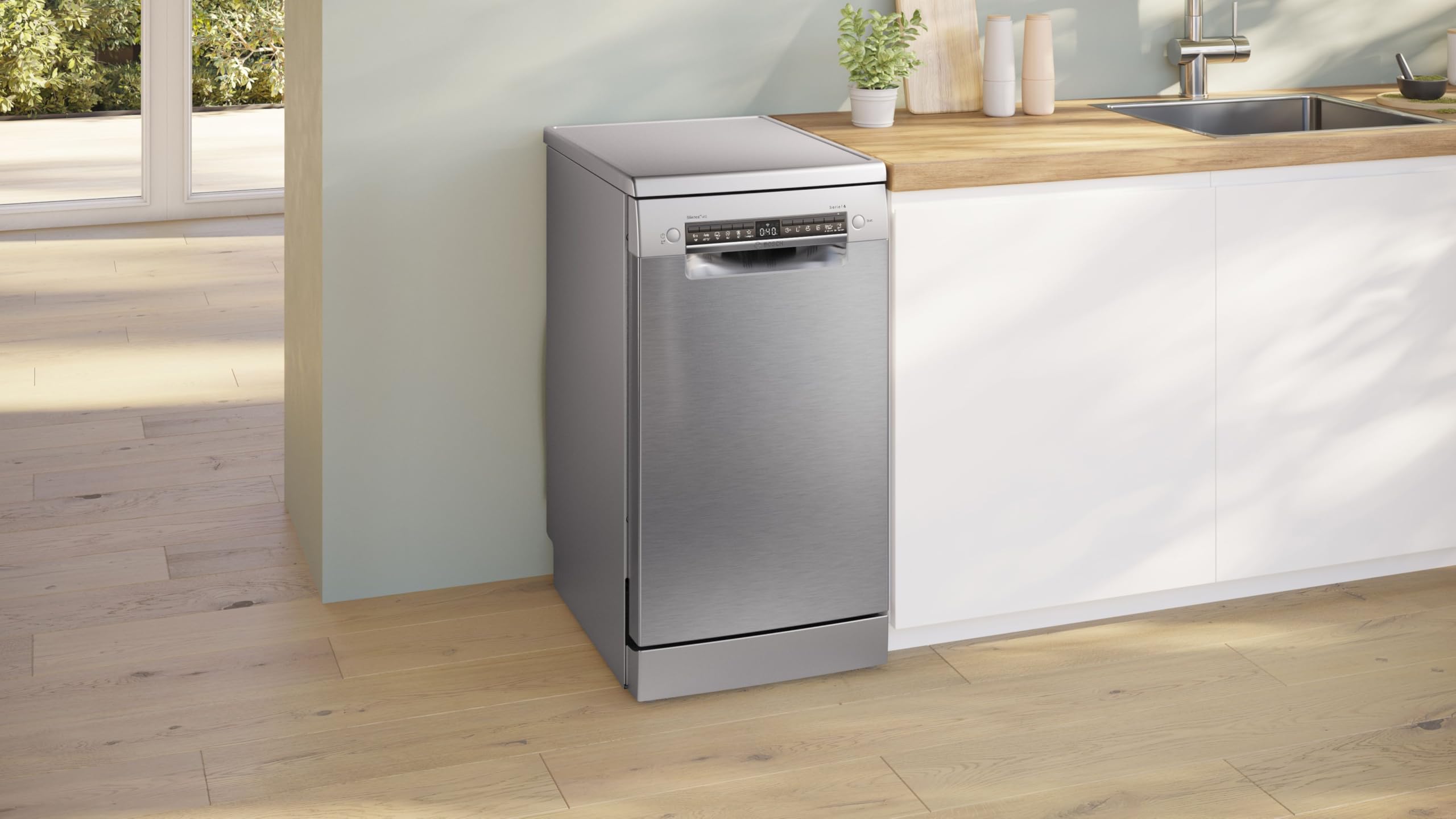 Bosch Série 4 lave-vaisselle pose-libre 45 cm Acier brossé anti-traces SPS4EMI17E