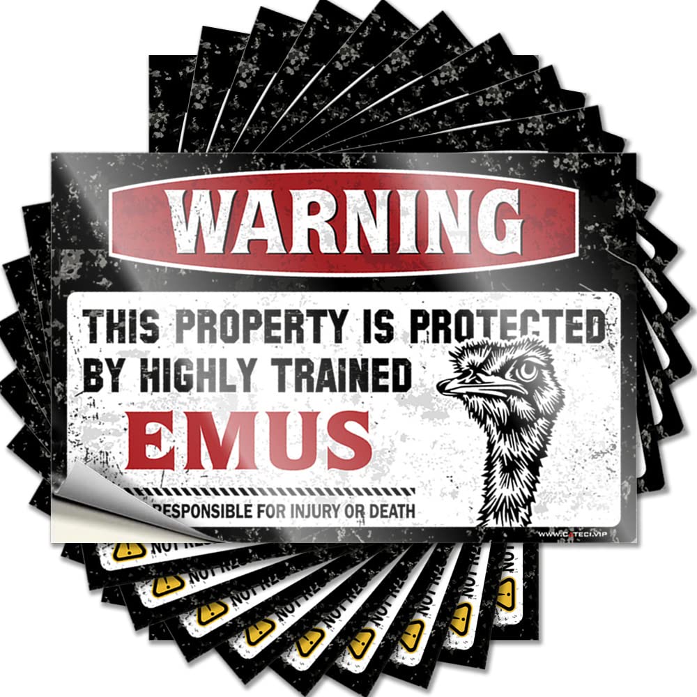 Bumper Emo Room Decor Peel and Stick - Warning This Property is Protected By A Highly Trained Emus Wall Custom Waterproof Vinyl for Outdoor(12X18CM)