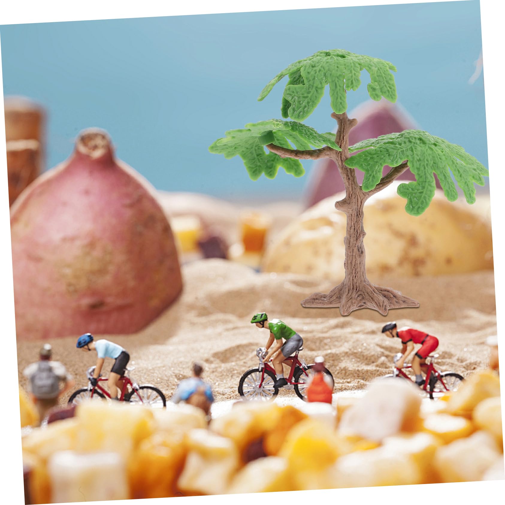 VILLCASE Arbre Miniature Ginkgo Réaliste en Plastique Vert 2 Pièces