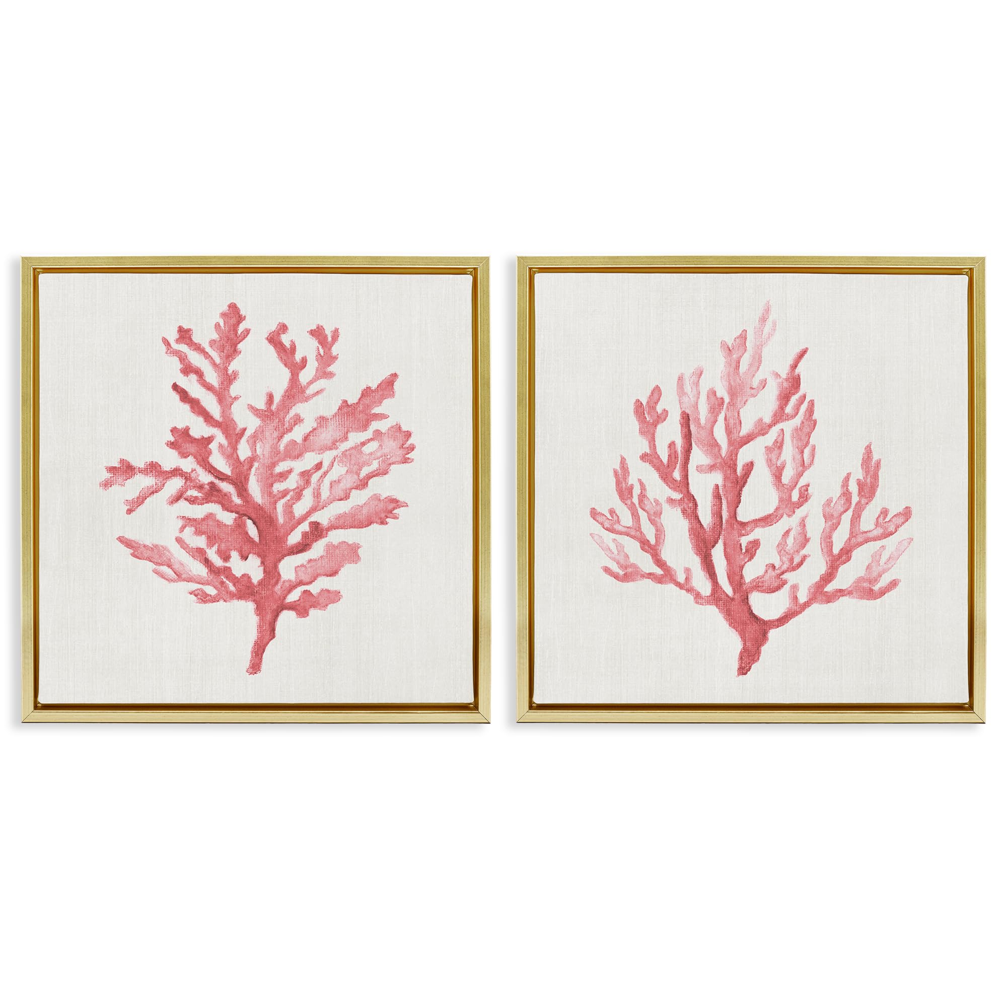 Stupell Industries Rosy Pink Coral Branches_v1 Rosy Pink Coral Branches, 24 X 24 Inch Canvas In Floater Frame Set