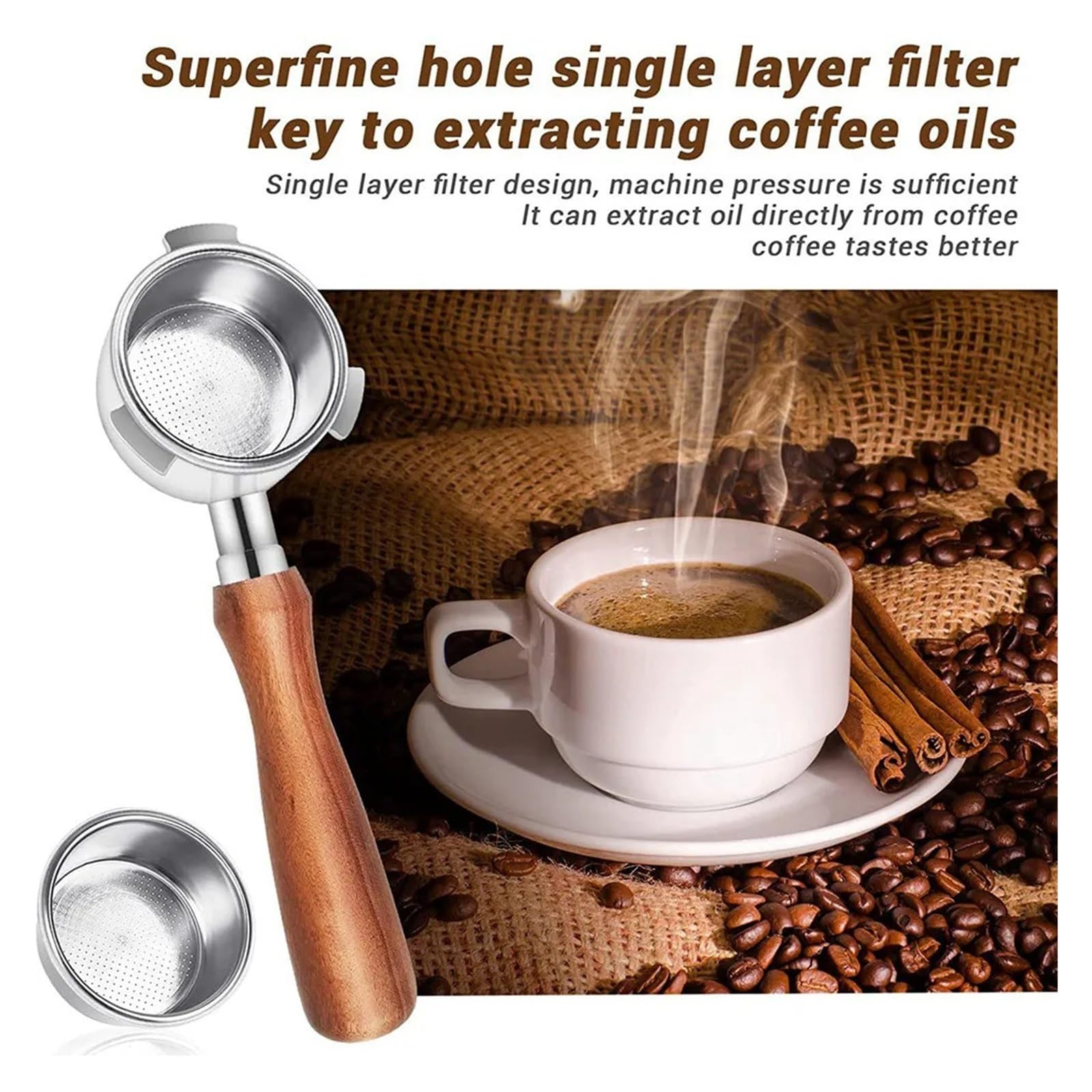 Portafiltro Sin Fondo De 51 Mm, Compatible Con Cafeteras DeLonghi EC680 Y EC685, Con Filtro Y Accesorios.
