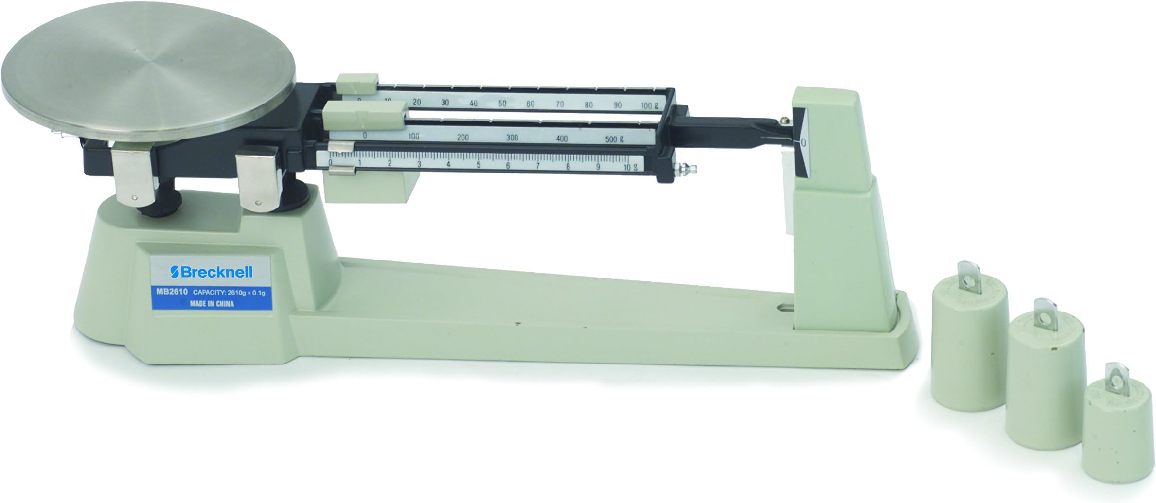 Brecknell MB2610 Triple Beam Pan Balance, Upto 2,610 g Capacity, Steel