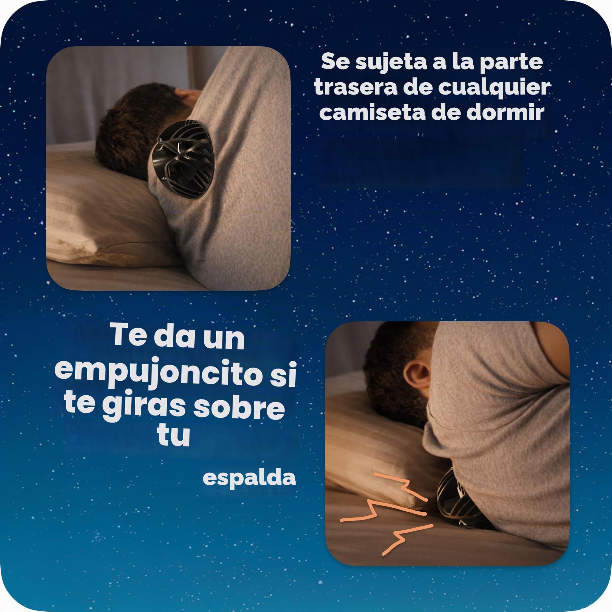 Balón para postura de sueño lateral, Calma Clip v2 por Whole Nights, ayuda para dormir para ronquidos de espalda, dispositivo antirronquidos, se fija a cualquier ropa y te mantiene en una posición