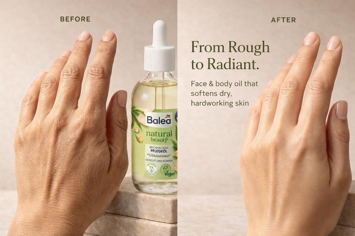 Balea Natural Beauty Organic Oil for Face and Body, 100 ml