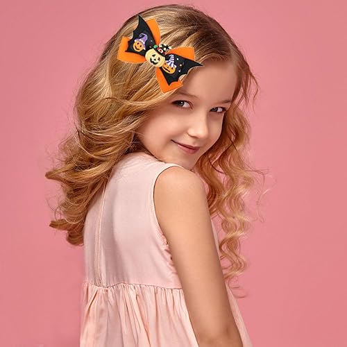 Miniatura 9 de 3 paquetes de pinzas para el pelo de Halloween, lindas pinzas de lazo de calabaza, fantasma, araña, pinzas para el cabello, negro y naranja, punta