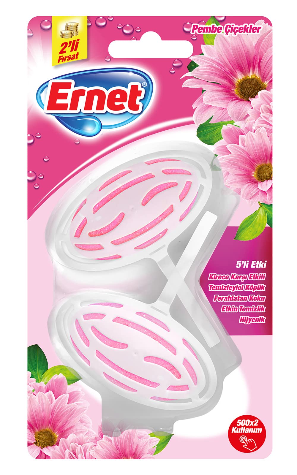 Ernet Süp Klozet Blok Beyaz Çiçekl 2X40G