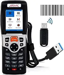 Scanner de código de barras sem fio, scanner de inventário JRHC 2,4G leitor de código de barras a laser portátil 1D para digitalização de coleção e inventário com tela LCD de 2,2 polegadas para biblioteca, supermercado, armazém, loja