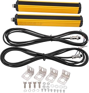 XTevu 20mm Safety Grating Sensor Infrared Light Curtain Sensor Light Screen Detector with High-Sensitivity Detection, Durable Construction, Infrared Sensor, Light Barrier, Safety Sensor