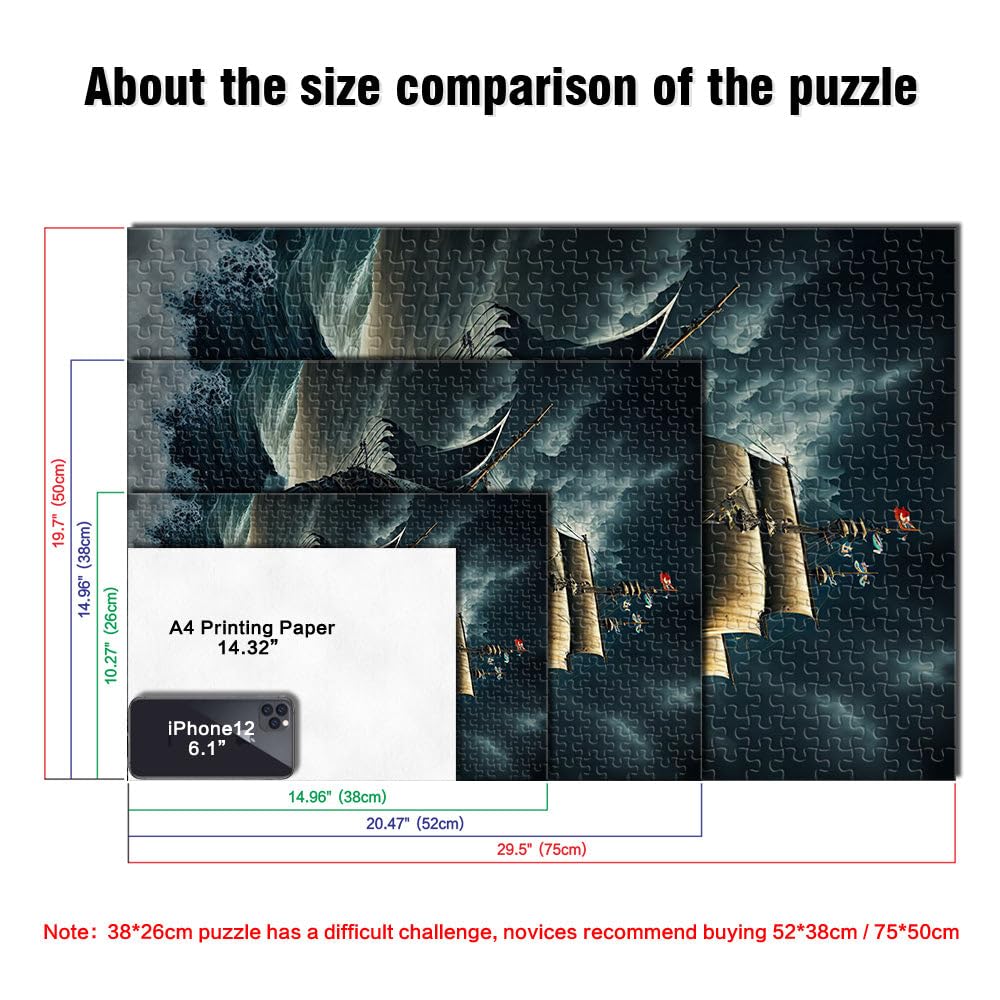 Puzzle 2000 pezzi per adolescenti Nave pirata Giocattolo educativo intellettuale decomprimente Lista dei desideri con Babbo Natale 70x100cm