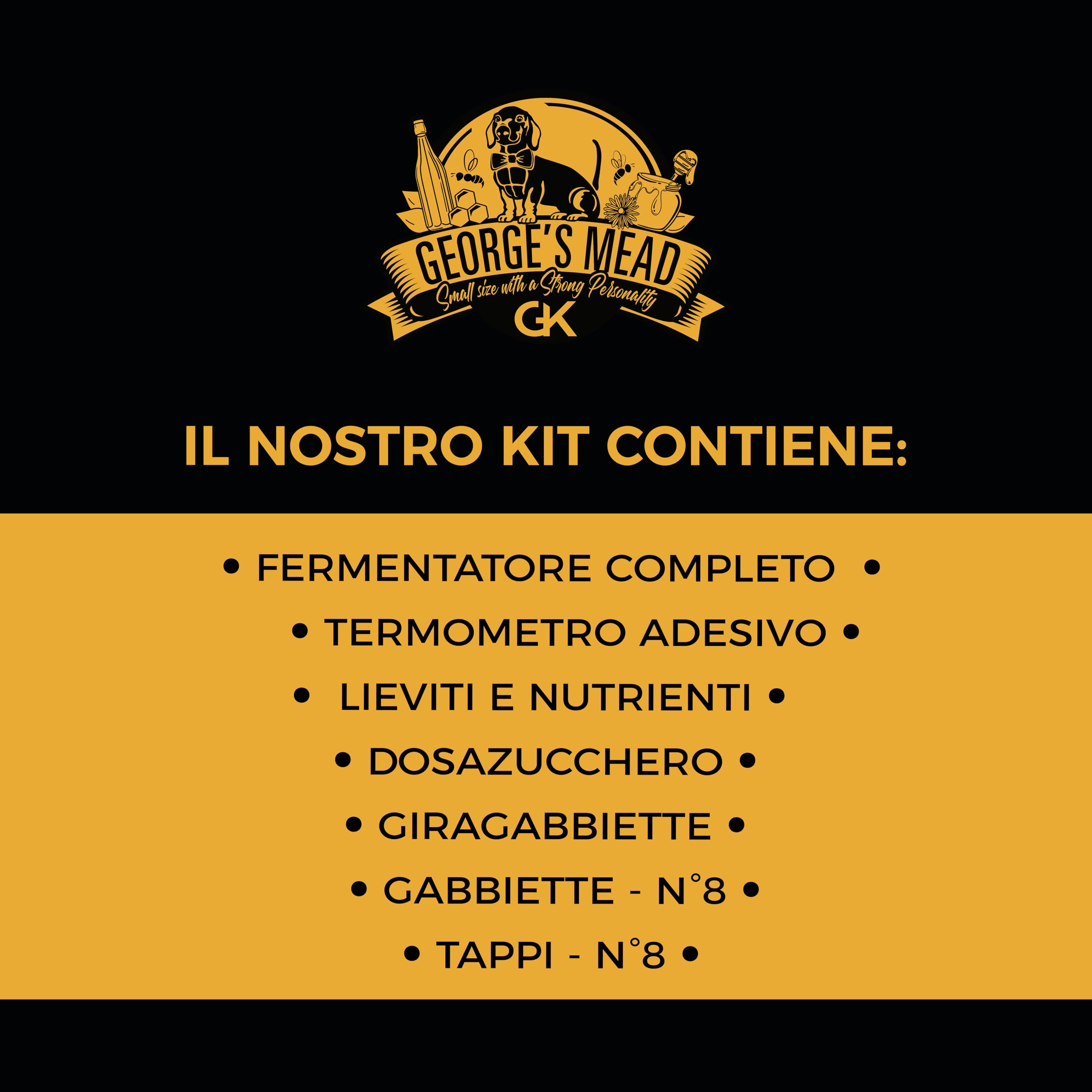 Beer & Wine - Kit Fermentazione George's Mead 5l - Idromele Artigianale Fatto in Casa - Kit Fermentazione - Kit per Produzione di Idromele - Idea Regalo