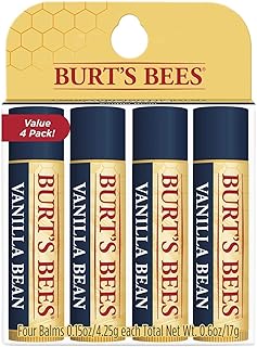 Burt's Bees 100% Natural Moisturizing Lip Balm, Vanilla Bean - 4 Tubes