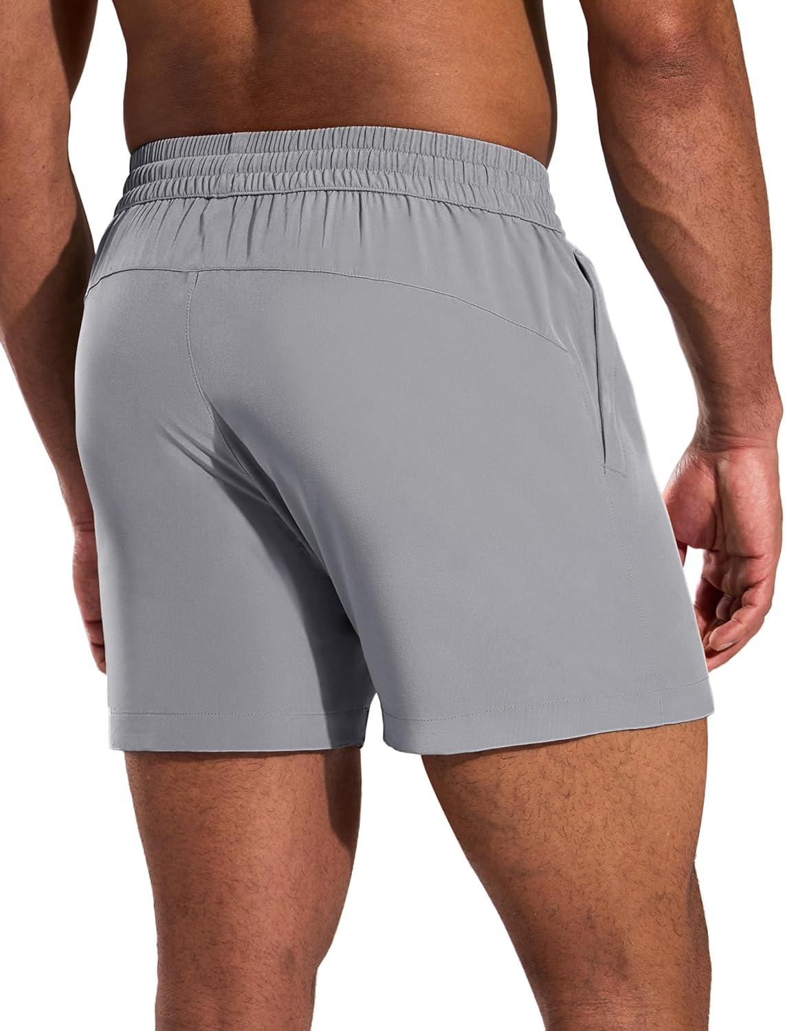 MIER Running Gym Shorts for Men 5 Inch Quick Dry Athletic Workout Shorts with Zipper Pockets, Elastic Waist, No Liner - Image 6