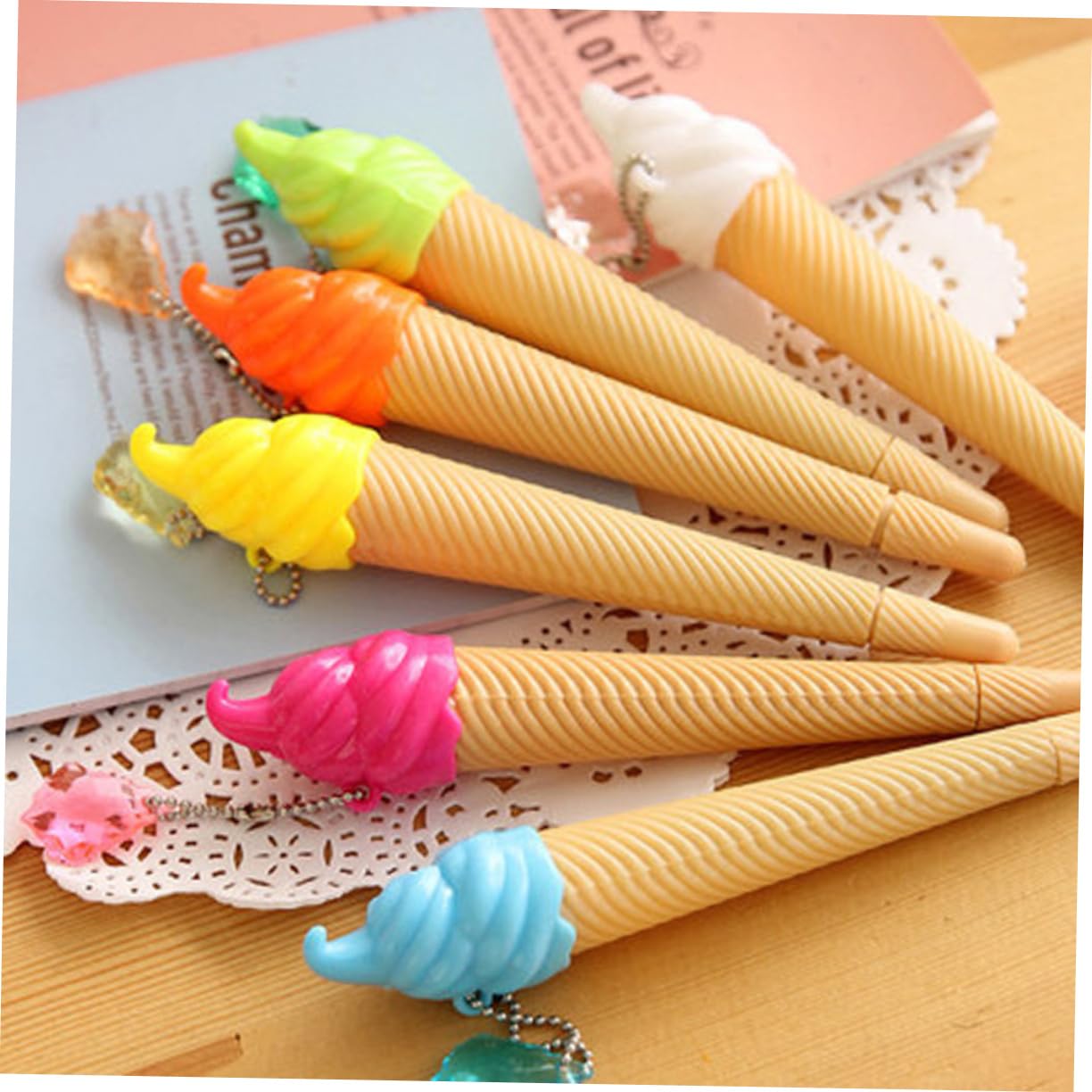 TEHAUX 48 Pezzi Gel Gelato per Adolescenti Cancella Facile Scrittura Design per Scuola e Ufficio Colore Casuale