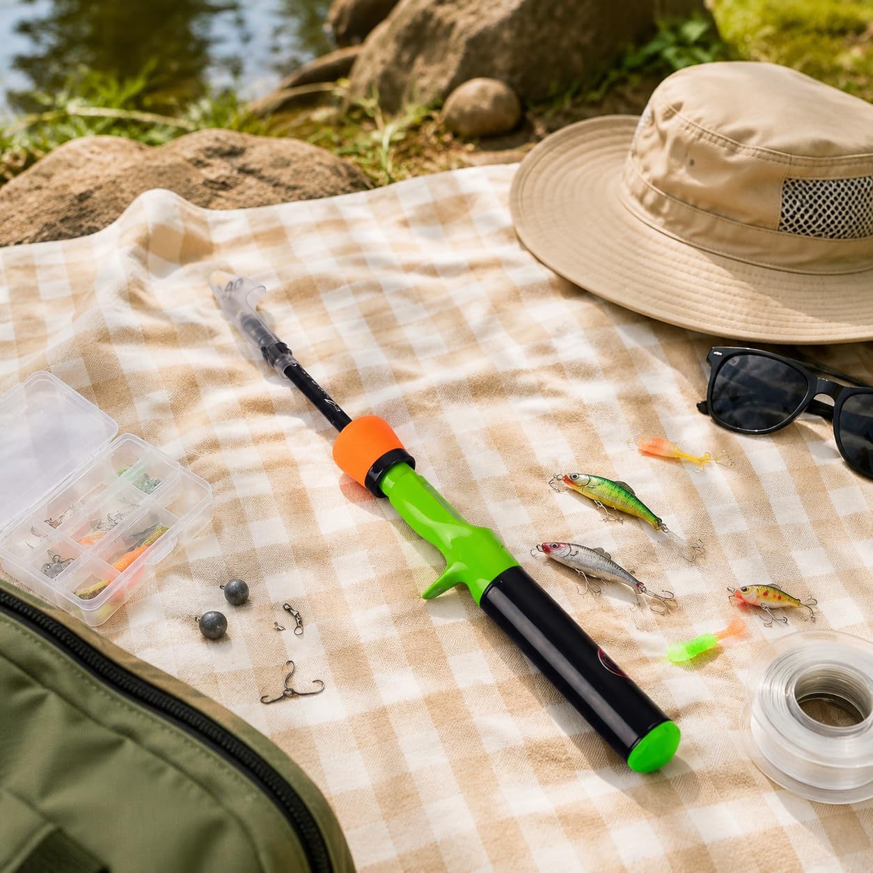 Set da Pesca per Bambini da Pesca e, Kit Completo per Principianti con Esche e Borsa per il Trasporto