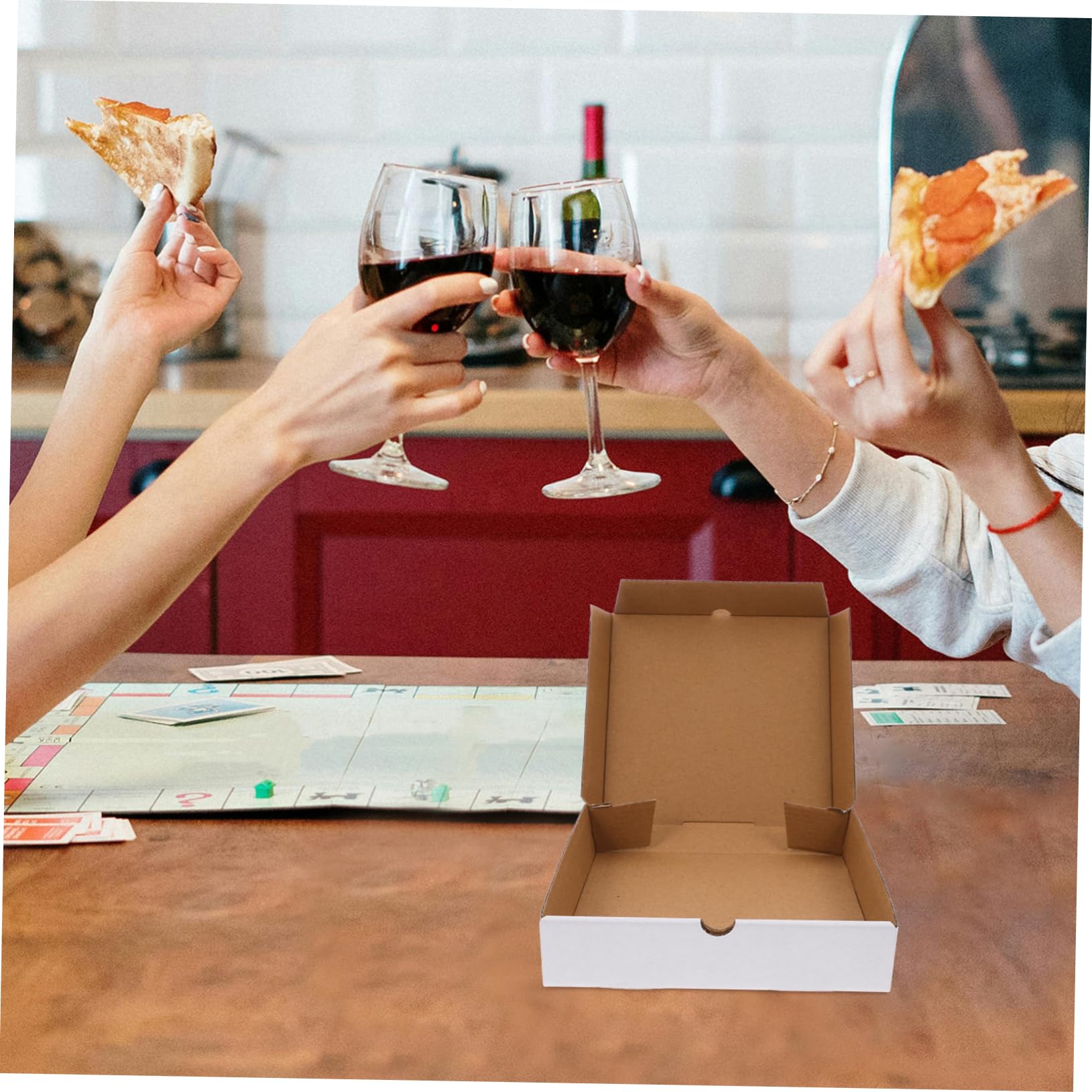 Cajas de Pizza Reutilizables de Cartón Corrugado, 30 Unidades Tamaño 6 Pulgadas, Cajas Kraft para Envío y Almacenamiento de Alimentos, Aptas para Horno Llevar