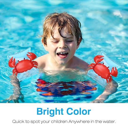 Miniatura 6 de MoKo Bandas de natación para niños, niños pequeños comienzan a nadar flotadores inflables para piscina, lindas alas de natación de dibujos animados,