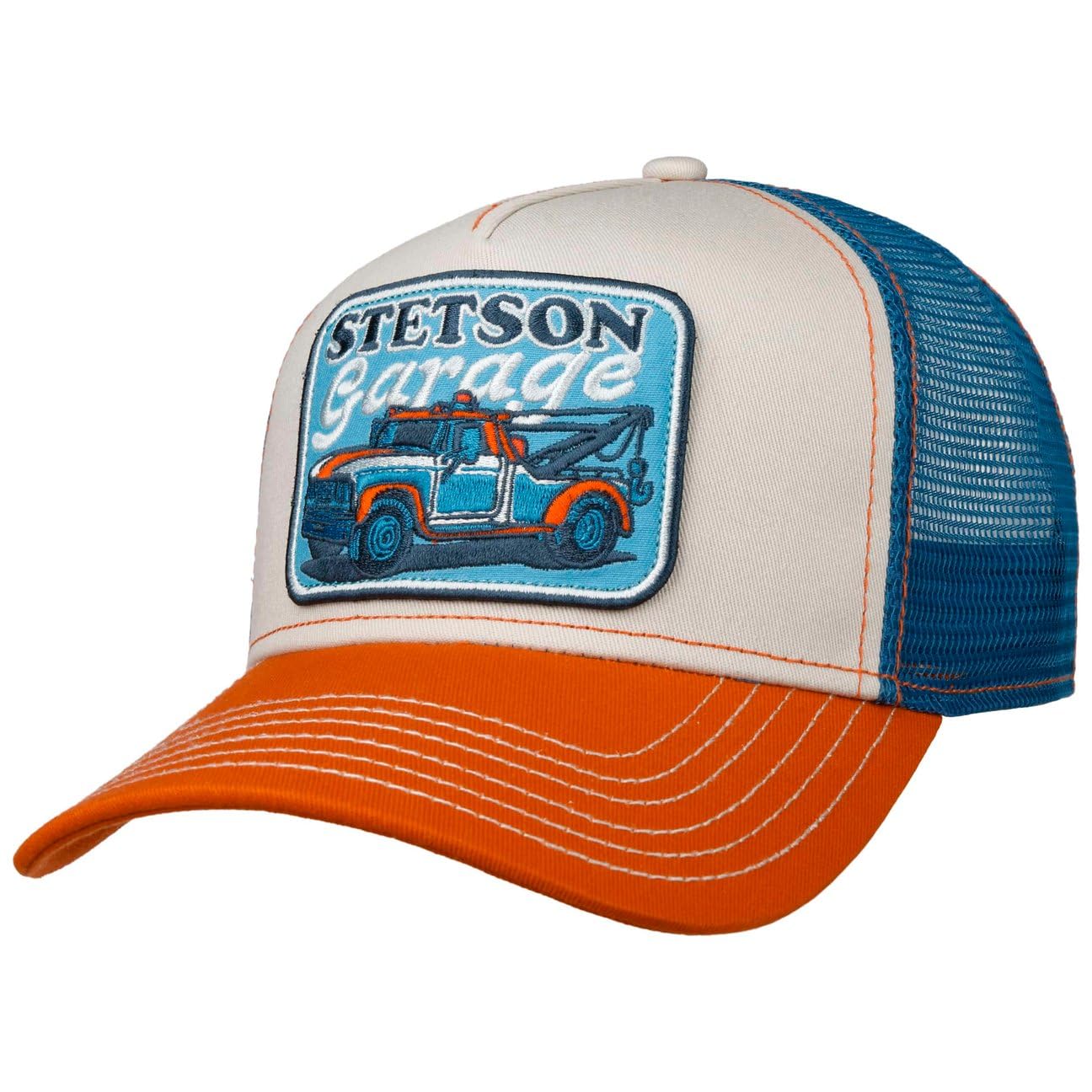 Stetson Towing Service Trucker Snapback Mesh Cap 100% Cotton Men Summer Winter Blue