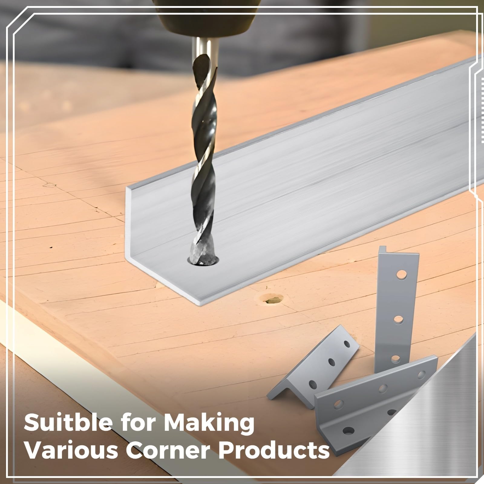 Bosreroy 2 Aluminum Angle, 13-Inch Length, 0.24-Inch Thickness for Industrial and Construction Use