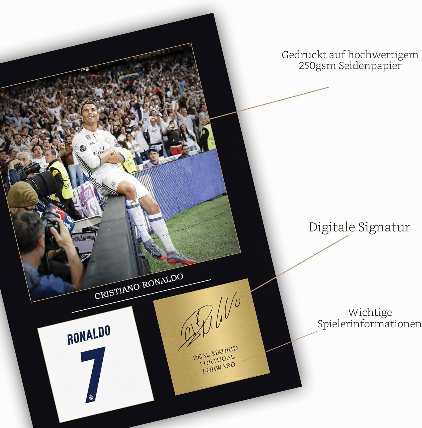 Cristiano Ronaldo Portugal Nationalmannschaft Portugal Geschenk A4 Druck ohne Rahmen Ronaldo Geschenk für Jungen Digital Reproduziert Geschenk für Männer