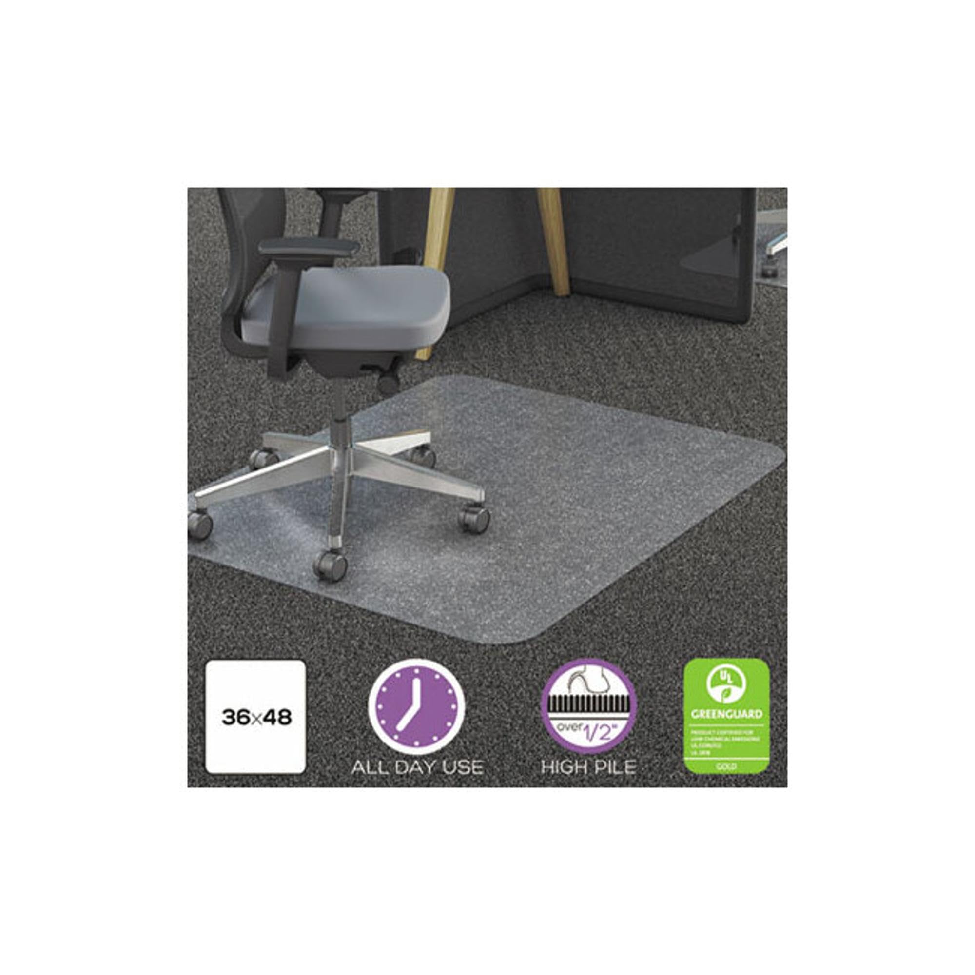 DEFLECTO CORPORATION CM11142PC Polycarbonate Chair Mat, 36w x 48l, Clear