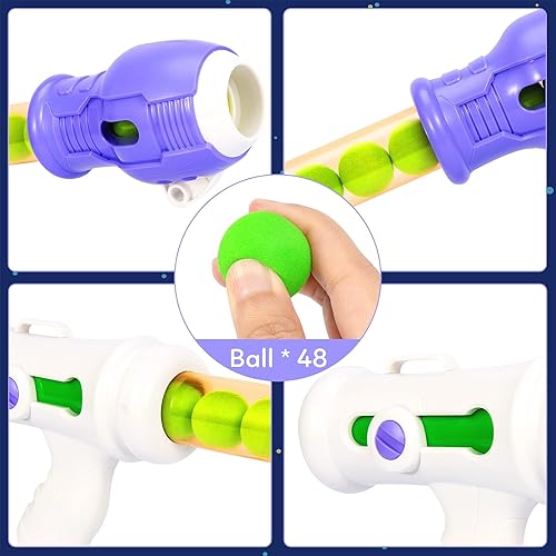 Miniatura 5 de Juegos de disparos, juguetes para niños, paquete de 3 pistolas de juguete de bola de espuma con objetivo de disparo, 48 bolas de espuma, regalos