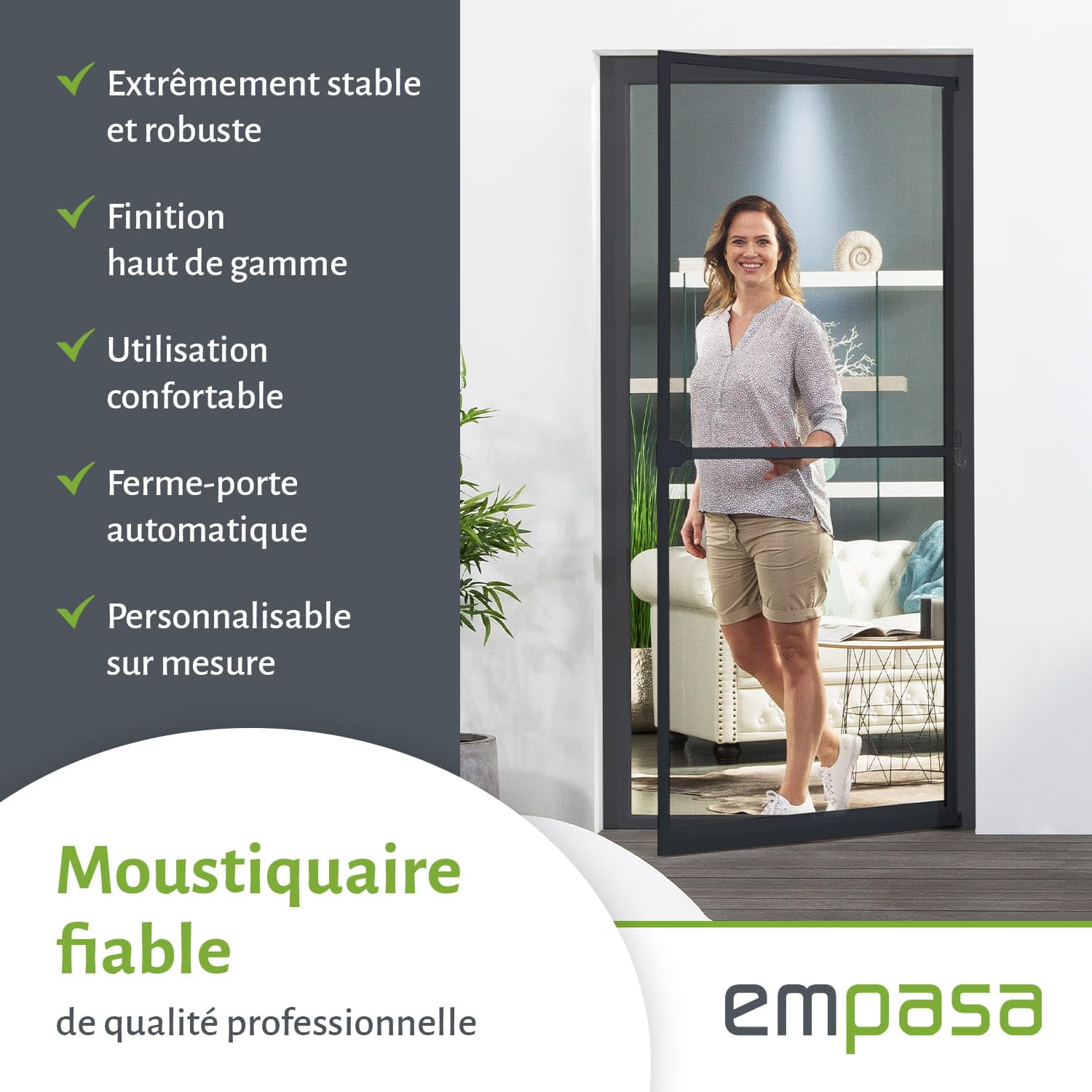 empasa Moustiquaire porte, cadre aluminium MASTER PRO, découpable