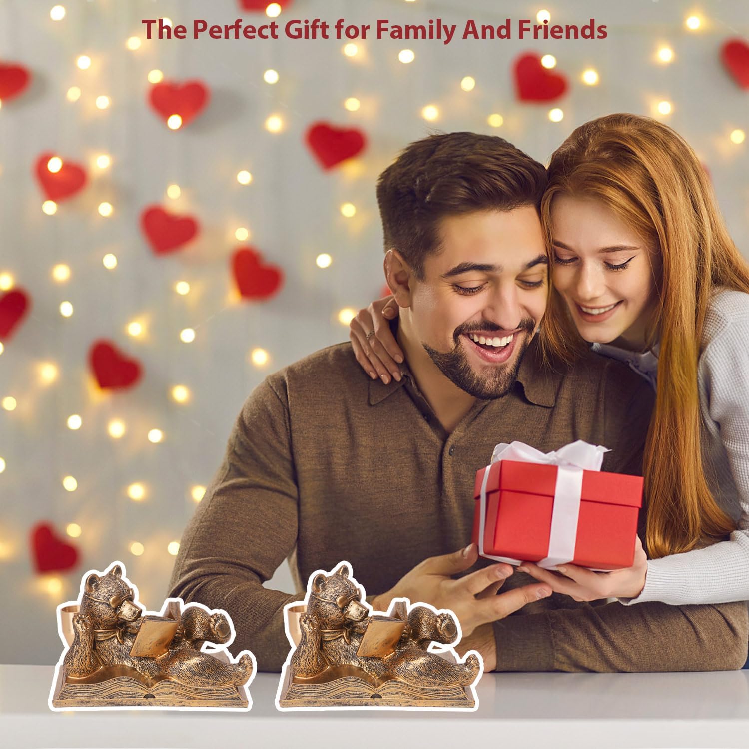 Gold Animal Candle Holders - Bear Set of 2 Vintage Rustic Pedestal Candlesticks, Easter Decorations, Centerpieces for Fireplace Mantle & Dining Table - Image 7