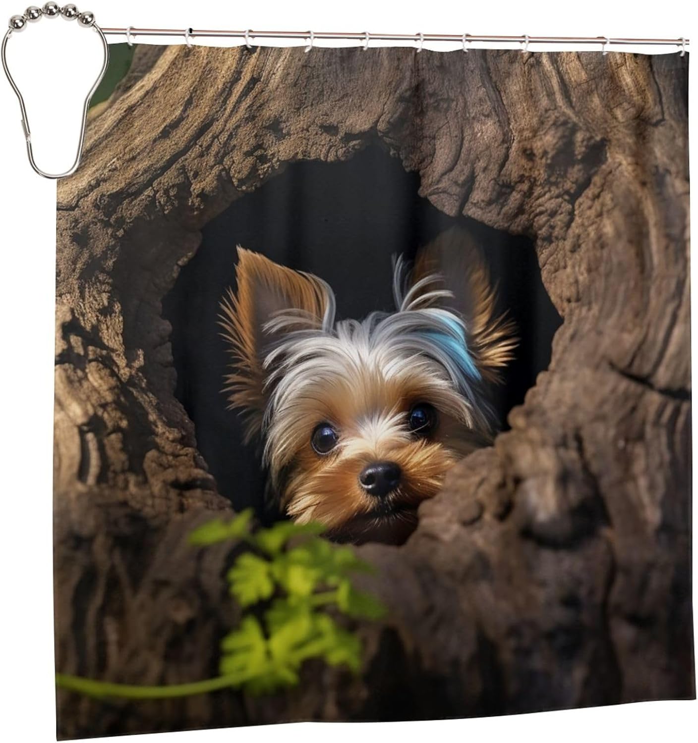 Shower Curtain Textured A Little Yorkshire Terrier Shower Liner Curtain Heavy Bathroom Shower Curtains with Grommets and Hooks Decor Bath Shower Curtains Set for Showers Bath Tubs 72'' x 72''