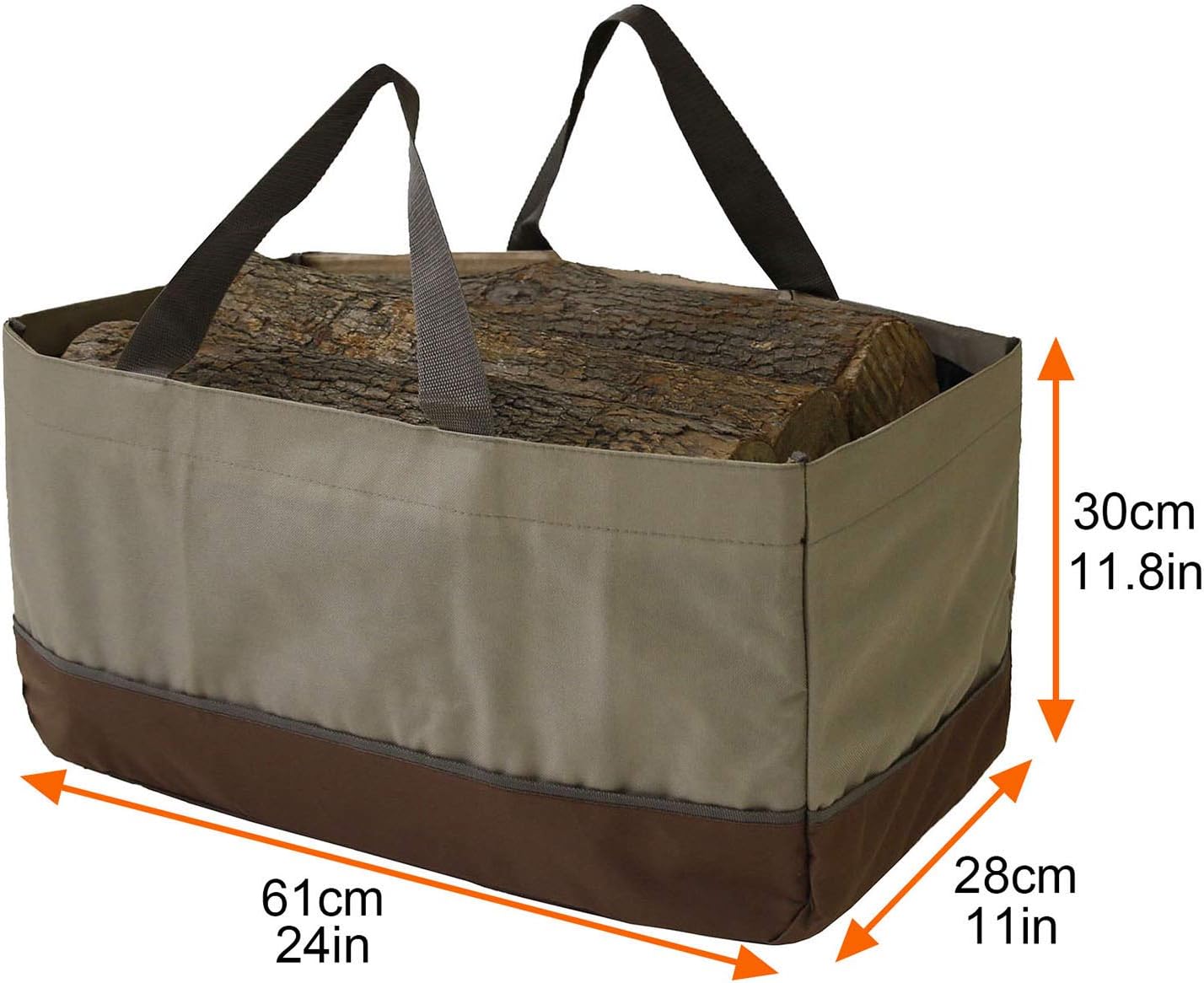 Ejoyous Firewood Log Carrier Bag, Large Firewood Bag Heavy Duty Wax Canvas Log Carrier Tote for Camping, BBQ Barbecue or Normal Storage, Fireplace Accessories - Image 2