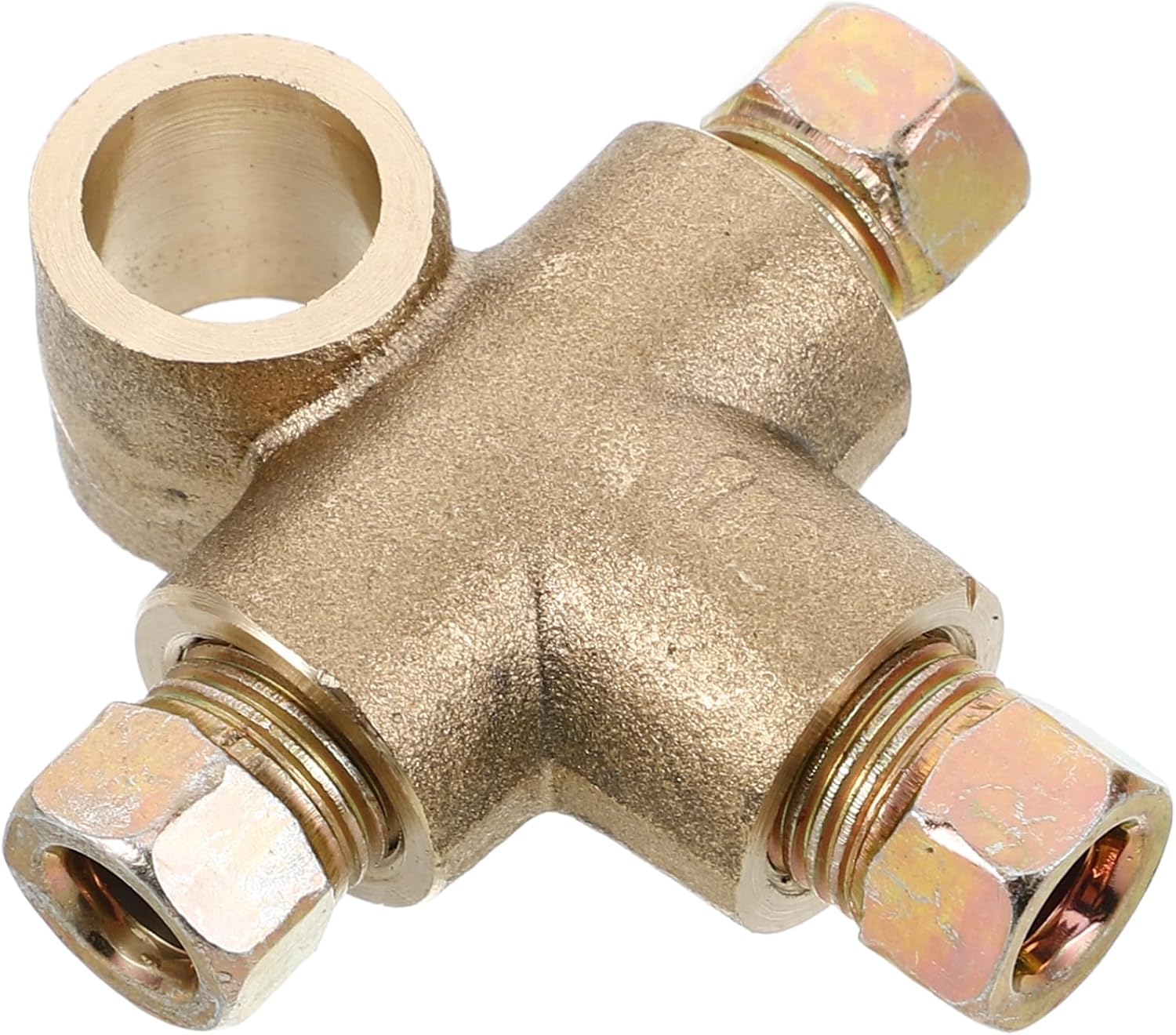 ULTECHNOVO Brass Brake Line Tee Connector Thread Quick Disconnect Automotive Fitting Brass Construction for Brake Lines for Replacement and Maintenance