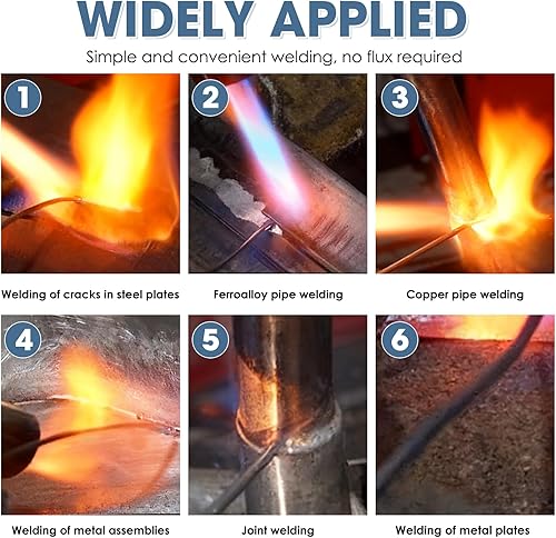 Miniatura 6 de 30 varillas de soldadura de aluminio  Varilla de soldadura universal de baja temperatura de 232 x 13 pulgadas, para aleación de aluminio, aleación