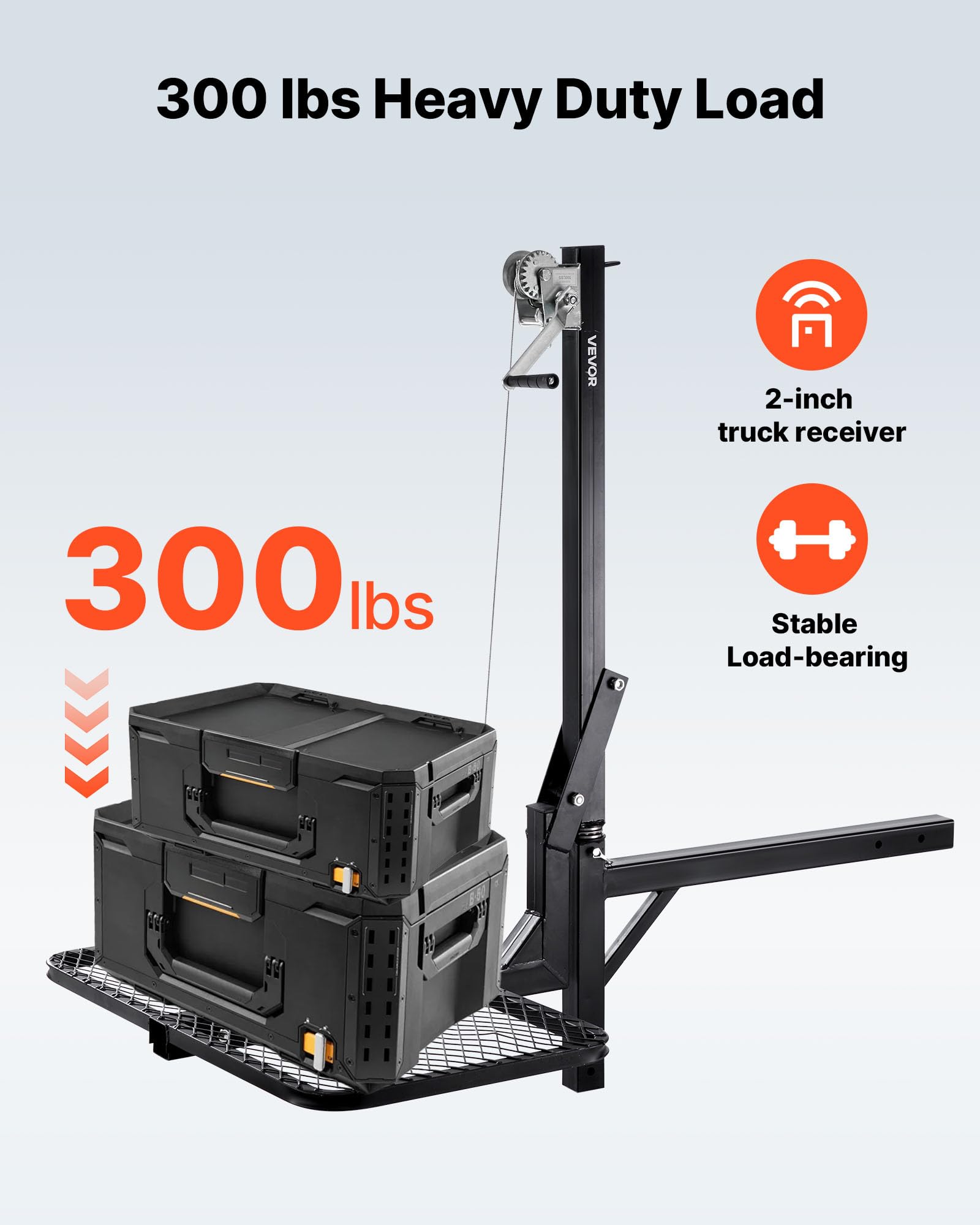 Image secondaire de Palan à Cerfs Pliable VEVOR - Capacité 136 kg avec Treuil à Manivelle