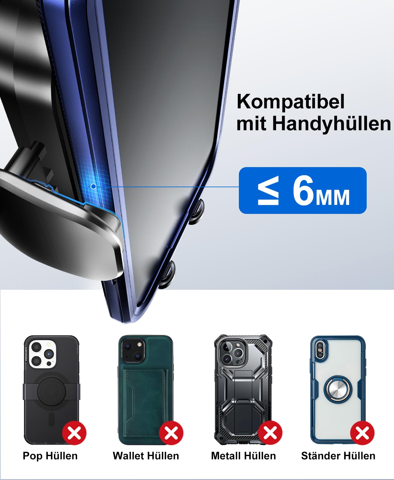 Beeasy 15W Fast Wireless Charger Auto - Handyhalterung Auto Mit Ladefunktion - Automatischer Induktives Qi Ladestation Kfz - Handy Halterung Auto Ladegerät Lüftung für iPhone Samsung Huawei LG usw