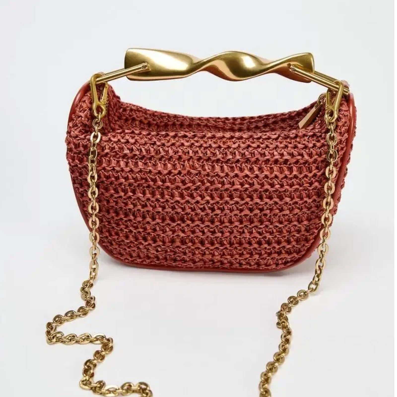 Sommerstrand-Stroh-Schultertaschen Damen-Stroh-Eimer-Handtasche gewebte Handtaschen Freizeit-Tote Crossbody