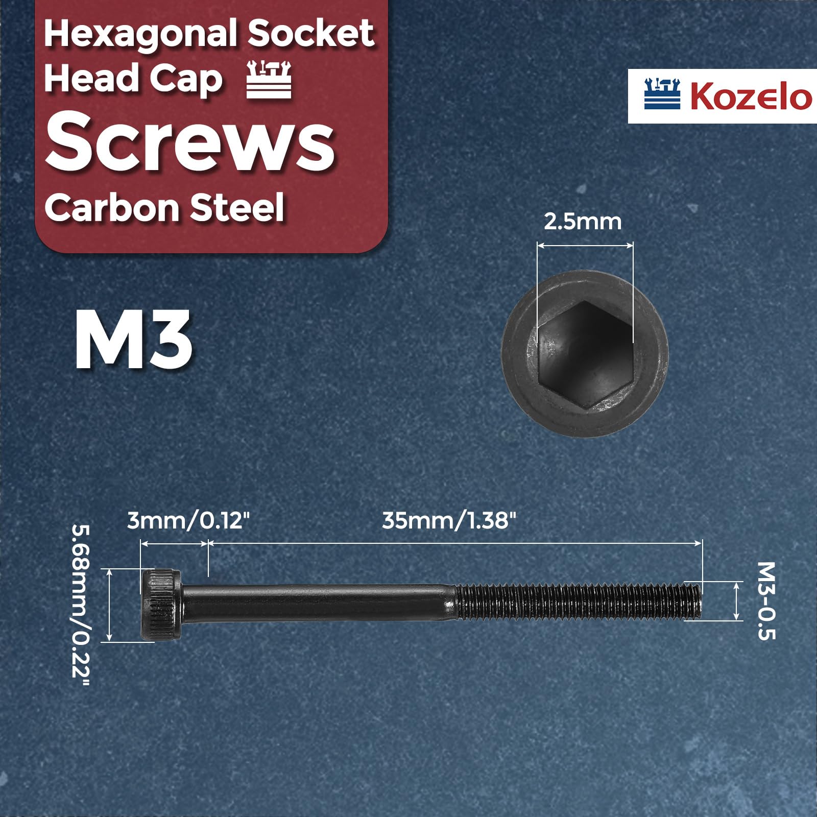 Kozelo 30pcs Socket Head Cap Screws - Image 2