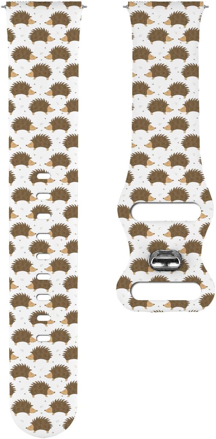 22mm クイックリリースソフトシリコンスポーツウォッチバンド (かわいいハリネズミ) 交換用ラバーストラップブレスレット レディー