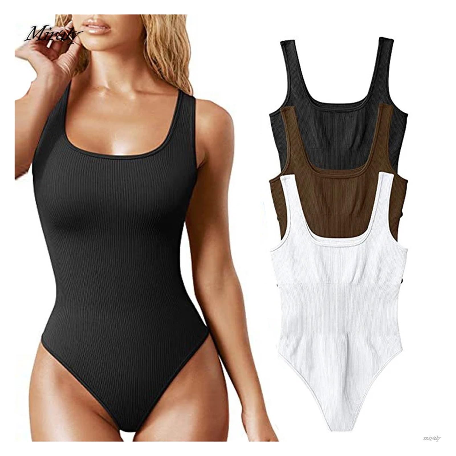 Body Modellante con Scollo Quadrato, Perizoma Modellante Senza Cuciture, Body Modellante da Donna, Canottiera Snellente a Coste Sexy (Rosa M)