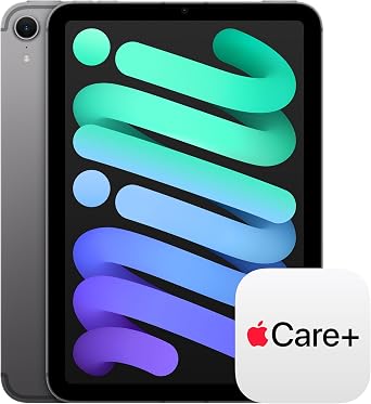 Apple iPad mini A17 Pro Apple Intelligence, 8.3-inch Liquid Retina Display, 512GB, Wi-Fi 6E + 5G Cellular, 12MP Front/12MP Back Camera, Touch ID with AppleCare+ 2 Years Space Gray