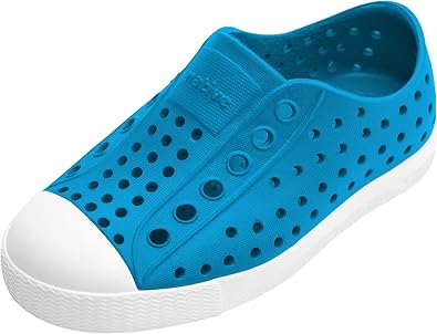 Native Shoes, Unisex, Jefferson Little Kid/Big Kid, Wave Blue/Shell White, 3 Little Kid, Narrow