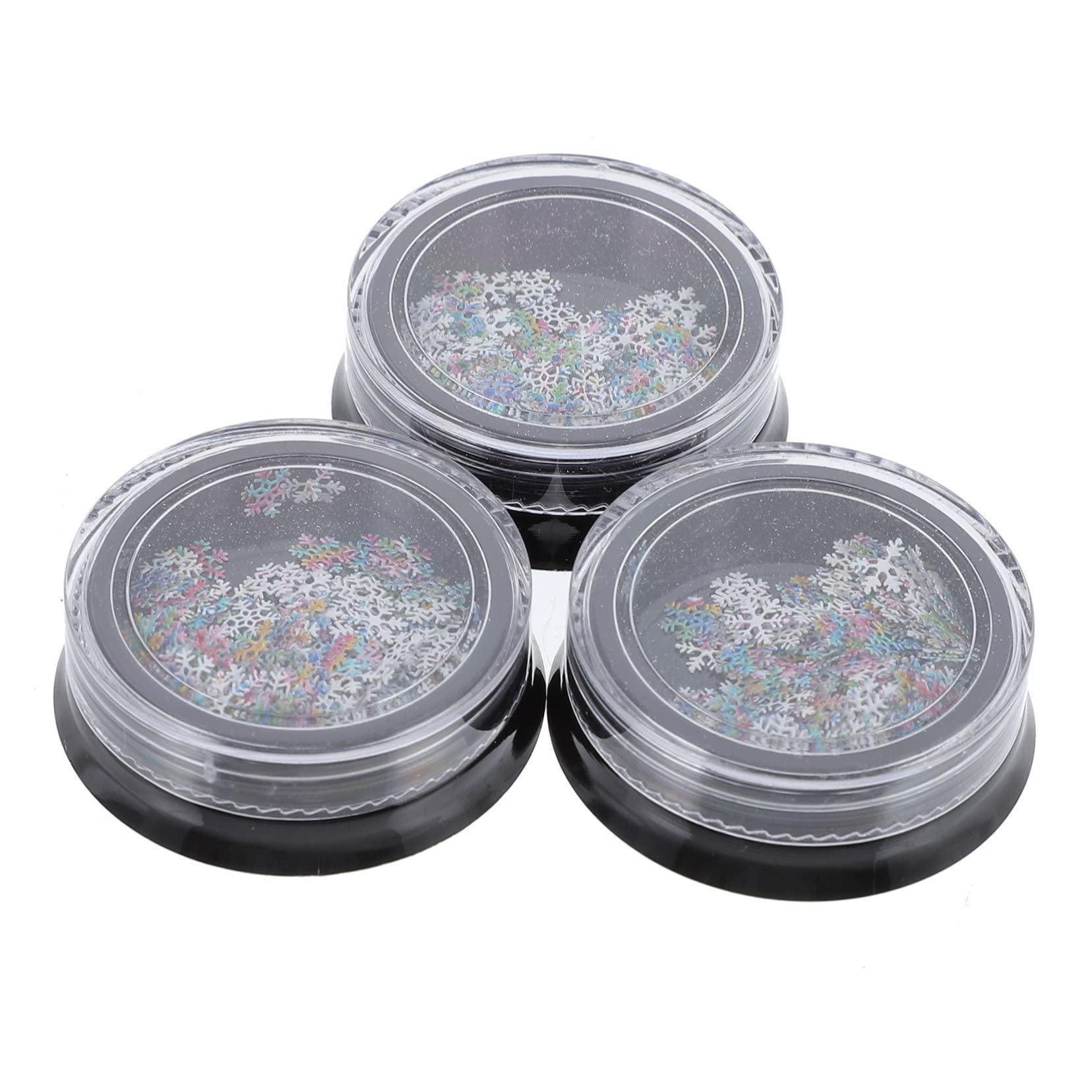 WOFASHPURET Colorful Snowflake Nail Art Sequins Glitter Confetti for Manicure Nail Decorations for Holiday Nail Designs and Crafts
