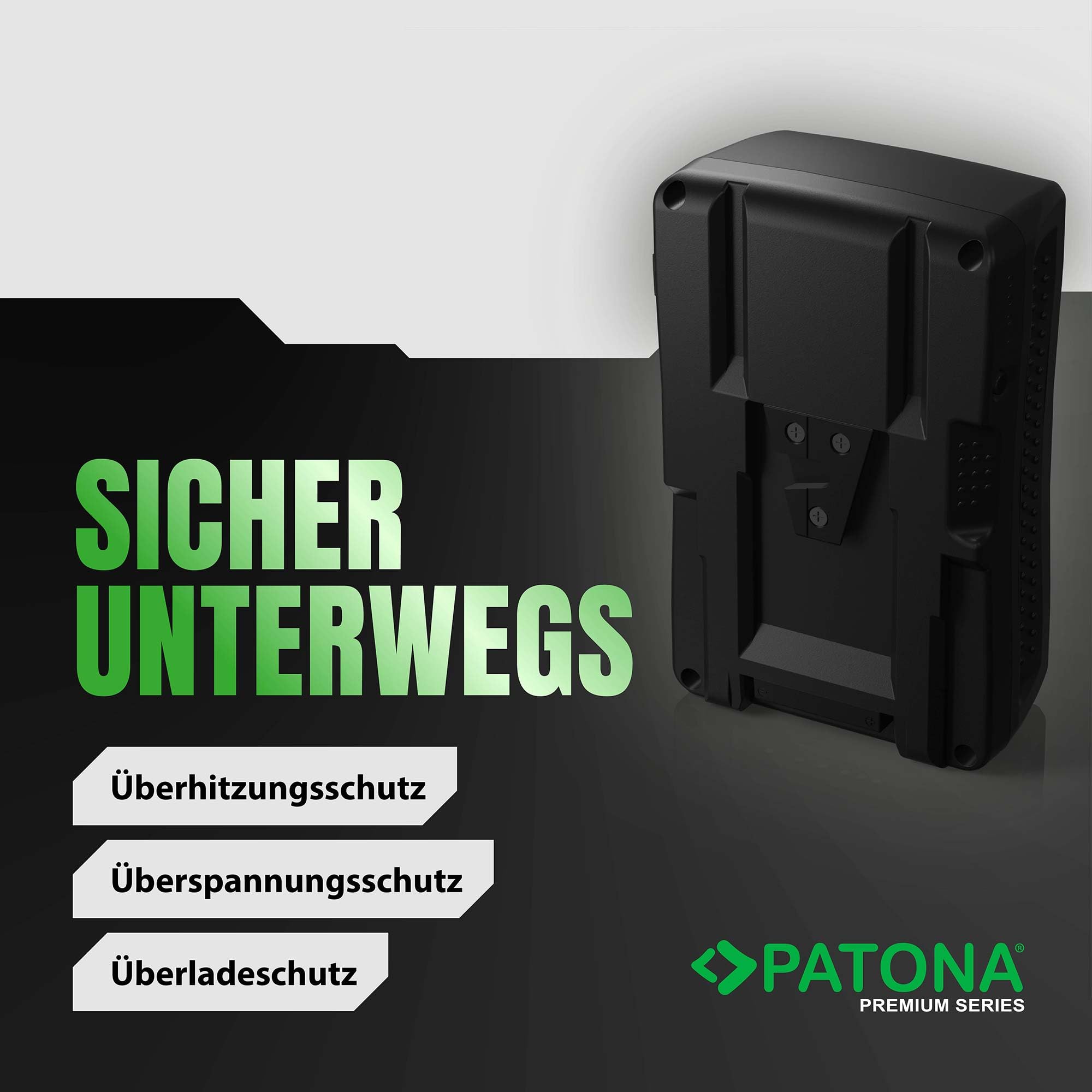 PATONA Premium V-Mount Akku 190Wh Ersatz für Sony BP-190WS BP-GL95 BP-GL65 | Ersatzakku 14.4V 13200mAh mit D-Tap & USB-Ausgang, LED-Anzeige - für Broadcast-Camcorder, URSA & Video-Licht