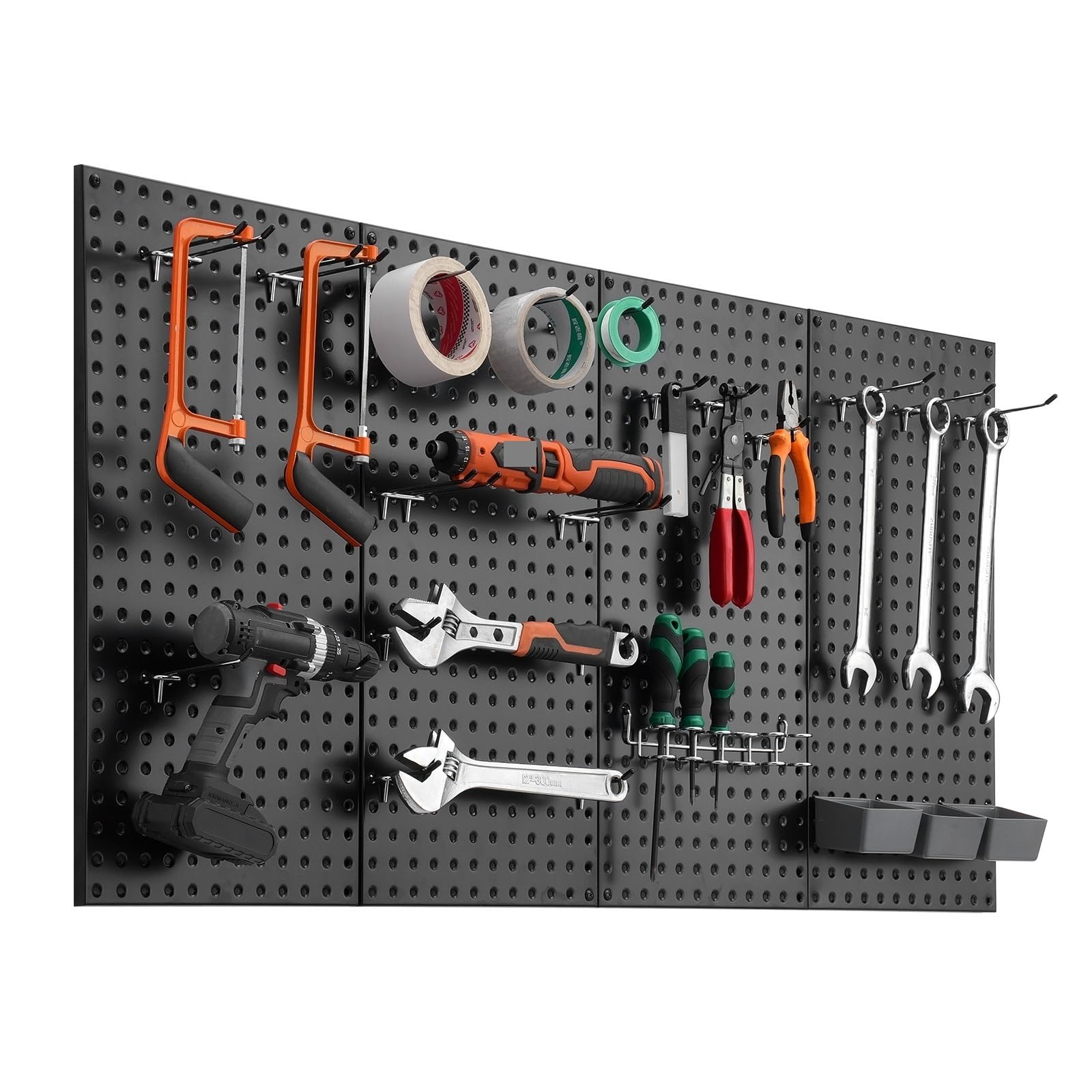 XILEUDUOD Pegboard 24" X12" 4pcs Metal Pegboard Panels Steel Wall Tools Organizer Garage Storage Peg Panel for Workbench(24x12in 3pcs)