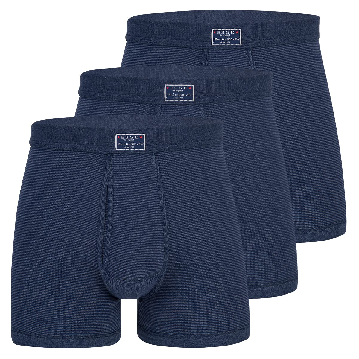 ESGE 3er-Pack Herren Feinripp Jeans 320 Unterhose - Pant mit Eingriff – Baumwolle – Formbeständig, Strapazierfähig